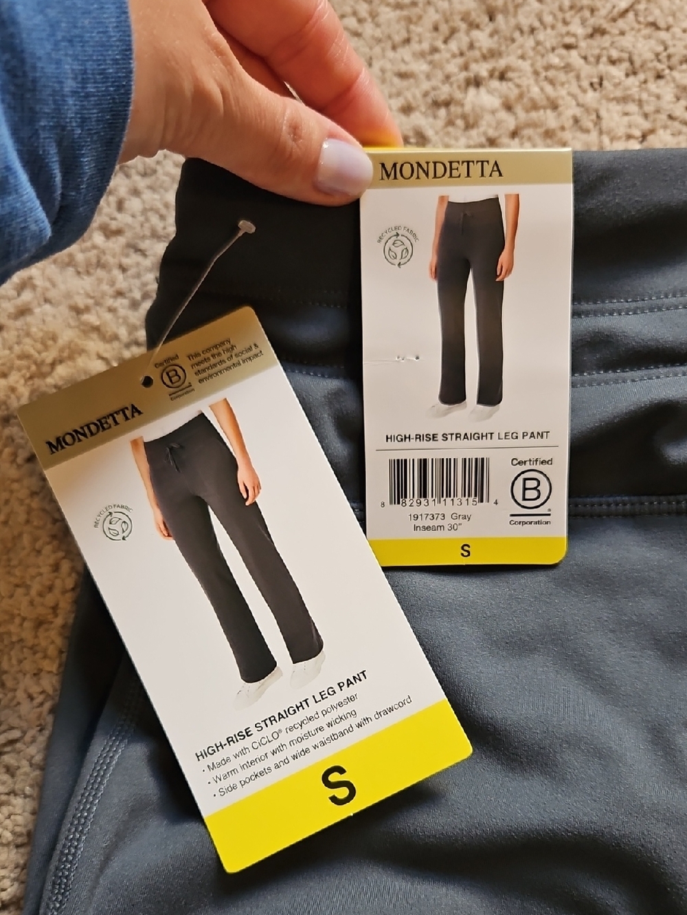 NEW! Mondetta Gray High Rise Straight Leg Pant - Picture 7 of 15